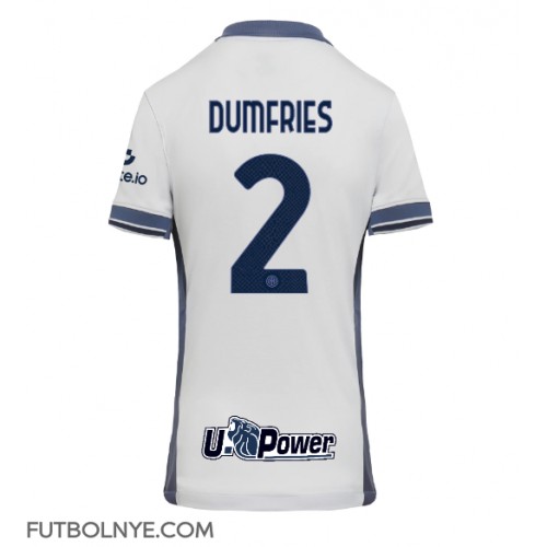 Camiseta Inter Milan Denzel Dumfries #2 Visitante Equipación para mujer 2024-25 manga corta